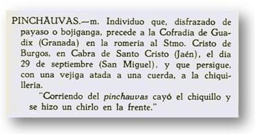 Voz "Pinchauvas" del diccionario de Alcalá Venceslada