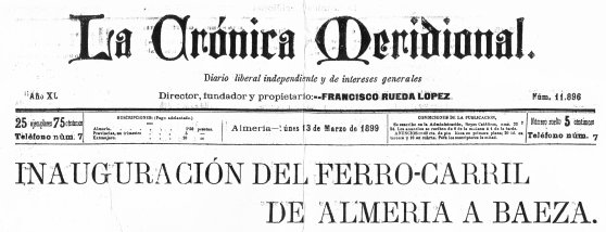 cabecera de la crónica de Almeria